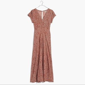 Madewell Deep-V Maxi Dress in Woodcut Floral